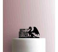 Custom Happy Birthday Name Age Dragon Acrylic Cake Topper 3mm Thick Premium Laser Cut Cake Decoration for Birthday, Wedding, Baby Shower & Party Cakes Durable Reusable