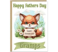 Custom Happy Father's Day Cute Animal Card - To The Best Dad on Fathers Day - Thoughtful Keepsake Greetings Card For Grandad - Fun Cat Dog Fox Highland Cow Design Cards (Design 5)