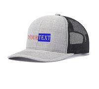 Custom Hat Personalized Mesh Visor Baseball Hat Custom Embroidered Logo Name Word Women Men 112 Trucker Hat Grey Black