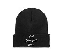 Custom Hat Slouch Black Beanie Add Your Text Here Personalized Hat