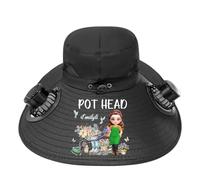 Custom Hats with Fans Solar Powered, Personalized Name Gardener of The Year Solar Fan Hat for Women, Style-2, One Size