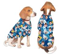 Custom Hawaiian Dog Shirt with Face Photo, Personalized Breathable Lightweight Doggy Tee Pet Clothes for Medium Small Dogs