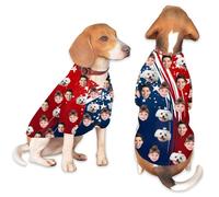 Custom Hawaiian Dog Shirt with Face Photo, Personalized Breathable Lightweight Doggy Tee Pet Clothes for Medium Small Dogs