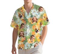 Custom Hawaiian Shirt with Face,Personalised Hawaiian Shirts for Men,Funny Summer Beach Casual Short Sleeve Shiteshirts Shirts,Personalised Gifts for Men