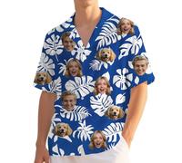 Custom Hawaiian Shirt with Face,Personalised Hawaiian Shirts for Men,Funny Summer Beach Casual Short Sleeve Shiteshirts Shirts,Personalised Gifts for Men
