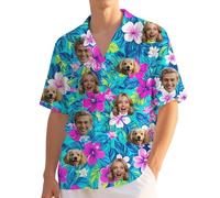 Custom Hawaiian Shirt with face,Personalised Short Sleeve The Beach Shirts Men,Funny Summer Mens Shirts,Personalised Gifts
