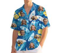 Custom Hawaiian Shirt with face,Personalised Short Sleeve The Beach Shirts Men,Funny Summer Mens Shirts,Personalised Gifts