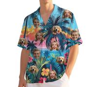 Custom Hawaiian Shirt with face,Personalised Short Sleeve The Beach Shirts Men,Funny Summer Mens Shirts,Personalised Gifts