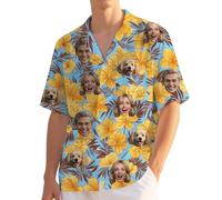 Custom Hawaiian Shirt with face,Personalised Short Sleeve The Beach Shirts Men,Funny Summer Mens Shirts,Personalised Gifts