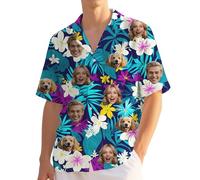 Custom Hawaiian Shirt with face,Personalised Short Sleeve The Beach Shirts Men,Funny Summer Mens Shirts,Personalised Gifts
