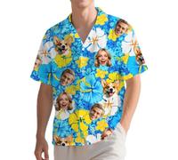 Custom Hawaiian Shirt with face,Personalised Short Sleeve The Beach Shirts Men,Funny Summer Mens Shirts,Personalised Gifts (E1)