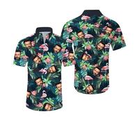 Custom Hawaiian Shirt with Face Pet Picture，Funny Hawaiian Shirt with Face Personalized Funny Button Up Shirts for Men (UK, Alpha, XL, Regular, Regular, #3)