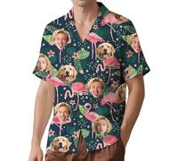 Custom Hawaiian Shirts for Men and Women, Personalised Shiteshirts with 1~3 Face Photo, Funny Ugly Shit Shirt, Short Sleeve Button Down Tropical Flowers Summer Hawaiian Shirt