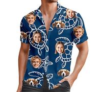 Custom Hawaiian Shirts for Men with Face, Personalised Hawaiian Shirts, Casual Short Sleeve Button Down Summer Funny Shirt, Comfortable Lightweight Mens Shirt, Personalised Gifts for Men UK