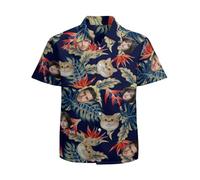 Custom Hawaiian Shirts for Men Women, Personalised Hawaiian Button Down Shirt with Face Photo, Casual Tropical Flamingo Beach Shirt Customised Gifts for Husband Boyfriend Travel Holiday