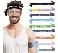Custom Headbands & Wristbands for Men & Women - Personalized Ribbon with Name/Logo - Fashion Accessories for Sports, Activities, from 5 to 500 Pcs