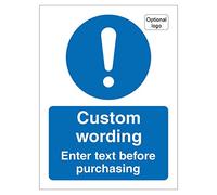 Custom Health & Safety sign Choose your text and add your logo 150mm x 200mm Self adhesive vinyl sticker