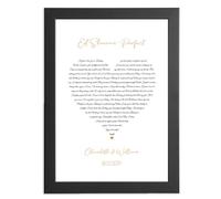 Custom Heart Poster with Song Lyrics or Vows - Printed Gift in Various Sizes with Frame Option - Choose your colour