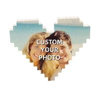 Custom Heart-Shaped Building Brick Photo Puzzle, Personalised Photo Block Puzzle，Gift for Boyfriend, Girlfriend, For Birthday, Valentine's Day (Routine)