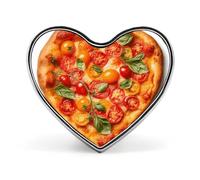 Custom Heart Shaped Pizza Lapel Pin Aluminum Alloy Button Badge Personalized Heart Exquisite Brooch Classic Mini Pin for Backpacks Hat Suit Jacket Decoration