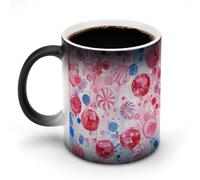 Custom Heat Changing Coffee Mugs 11 Oz Ceramic Cup with Hidden Design Personalized Color Changing Heat Sensitive Fruity Peach Candy Magic Mug Novelty Funny Art Mug for Men Women