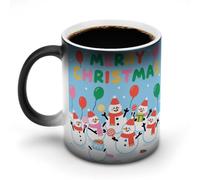 Custom Heat Changing Coffee Mugs 11 Oz Ceramic Cup with Hidden Design Personalized Color Changing Heat Sensitive Christmas Snowman Candy Magic Mug Novelty Funny Art Mug for Men Women