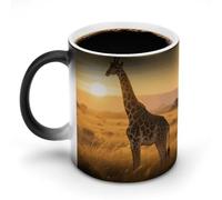 Custom Heat Changing Coffee Mugs 11 Oz Ceramic Cup with Hidden Design Personalized Color Changing Heat Sensitive Cute Giraffe in The Sun Magic Mug Novelty Funny Art Mug for Men Women
