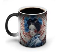 Custom Heat Changing Coffee Mugs 11 Oz Ceramic Cup with Hidden Design Personalized Color Changing Heat Sensitive Dress Up As A Geisha Magic Mug Novelty Funny Art Mug for Men Women