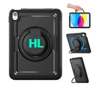 Custom Heavy Duty Name Case for iPad A16 11th Gen (11 inch,2025),Personalized Initials Text Military-Grade Rugged Cover with 360°Rotating Handle Stand & Back Pencil Holder (Model:A3354,A3355, A3356)