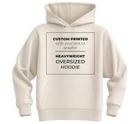 Custom Heavyweight Oversized Hoodie - Premium Streetwear, Personalised Design/Text, Luxury Cotton, Unisex Fit Adult Men and Women, 3XL, Natural Stone