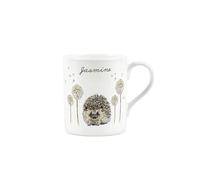 Custom Hedgehog Mug - Personalised Wildlife Watercolour Art Gifts by Rhiannon Chauncey - Bone China White Coffee/Tea Cup Present