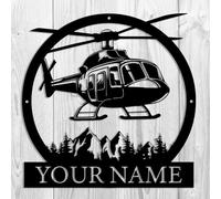 Custom Helicopter Metal Sign,Personalized Pilot Wall Art,Blackhawk Helicopter Sign,Pilot Gifts,Airplane Sign,Boy Room Decor,Helicopter Decor (Style E)