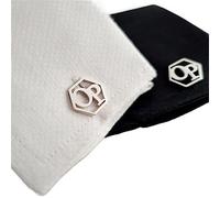 Custom Hexagon Logo Men Initials Cufflinks,Personalised Cufflinks Engraved,Personalized Wedding Cufflinks,for Fathers Day Best Man Groomsmen Usher Husband Father of the Bride Customised Gifts