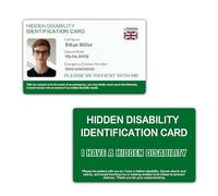 Custom Hidden Disability ID Card with Lanyard - Personalized Invisible Condition & Emergency Contact Card, Waterproof PVC Medical ID for Autism, Anxiety, PTSD, or Chronic Illness
