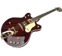 Custom High jazz electric guitar, Large vibrato system, printed F Hole hollow-body