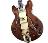 Custom high semi hollow jazz guitar, Spalted maple wood veneer and Flame,Large rocker