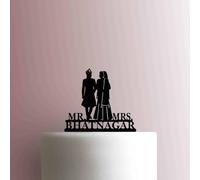 Custom Hindi Couple Mr and Mrs Name - Acrylic Cake Topper 6 Inch Width/Brown