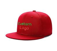 Custom Hip Hop Snapback Hat for Men Design Embroidery Your Own Logo Name Text Flat Bill Personalized Adjustable Baseball Cap Red