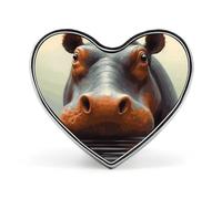 Custom Hippo Lapel Pin Aluminum Alloy Button Badge Personalized Heart Exquisite Brooch Classic Mini Pin for Backpacks Hat Suit Jacket Decoration