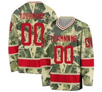 Custom Hockey Jersey,Camouflage Sports Shirt,Pullover Long Sleeves,Personalized Hockey Fans Gifts for Men Women Youth Kids
