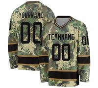 Custom Hockey Jersey,Camouflage Sports Shirt,Pullover Long Sleeves,Personalized Hockey Fans Gifts for Men Women Youth Kids