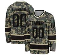 Custom Hockey Jersey,Camouflage Sports Shirt,Pullover Long Sleeves,Personalized Hockey Fans Gifts for Men Women Youth Kids