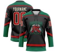 Custom Hockey Jersey Personalised Logo Name Number Hockey Shirts Jerseys Uniforms for Team Men Women Kids Dark Green