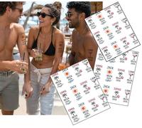 Custom Holiday Temporary Tattoos - Personalised Name, Date & Destination Tattoos - Matching Joke Group Tattoos for Friends & Trips - Upload Your Design - Fast Dispatch (5 Sheets)