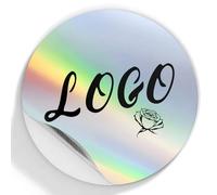 Custom Holographic Stickers with Logo, Image, Text or QR Code - Personalised Die Cut Waterproof Laser Vinyl Labels for Business, Packaging, Branding