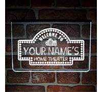 Custom Home Theatre LED Neon Sign - Personalised Light for Movie Room Display, Cinema Wall Decor (White)