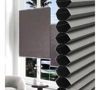 Custom Honeycomb Shades for Windows Cordless BottomUp Retractable 80 x 120 cm Light Grey Perfect for Privacy and Light Contl