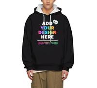 Custom Hoodie Unisex - Design Your Own Sweatshirt with Text, Logo or Image - Personalized Jumper for Men & Women - Funny Customized Hoodies, Unique Gift, Casual Pullover 3XL Black