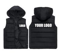 Custom Hoodies Personalized DIY Logo Text Or Image Vest Men Fashion Zipper Jacket Warm Sleeveless Casual Sports Coat Black,3XL