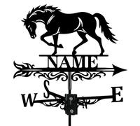 Custom Horse Metal Weather Vane Personalized Name Weathervane Wind Direction Indicator Outdoor Decor for Farmhouse Yard Stable Patio, Housewarming Gifts